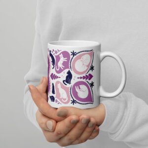 Folk Art Felines Ceramic Cat Mug