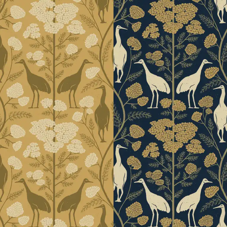 Sample image of Fall Vibes collection: Yarrow Botanical with Sandhill Cranes