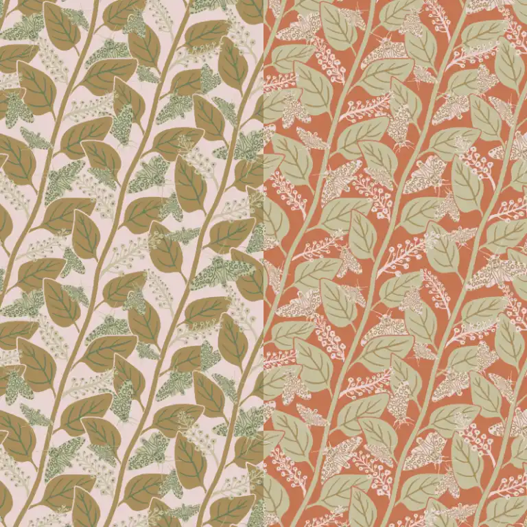 Sample image of Pollinator Paradise collection: Pokeweed & Giant Leopard Moth