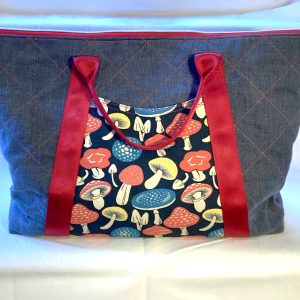 Zipped Tote Bag - Retro Mushrooms